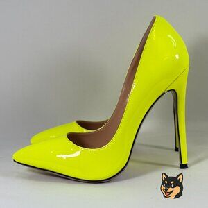 NWT WAYDERNS Fluorescent Yellow High Heel Pumps – Stiletto 4.7” Women’s Size 7